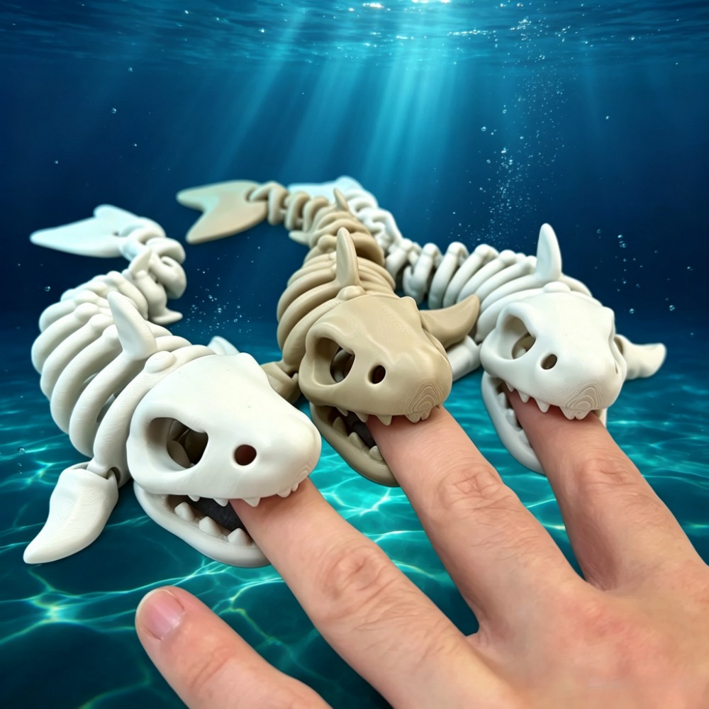 Marine Aquarium Hobby - Shark Skeleton Aquarium Decor Articulated Ornament